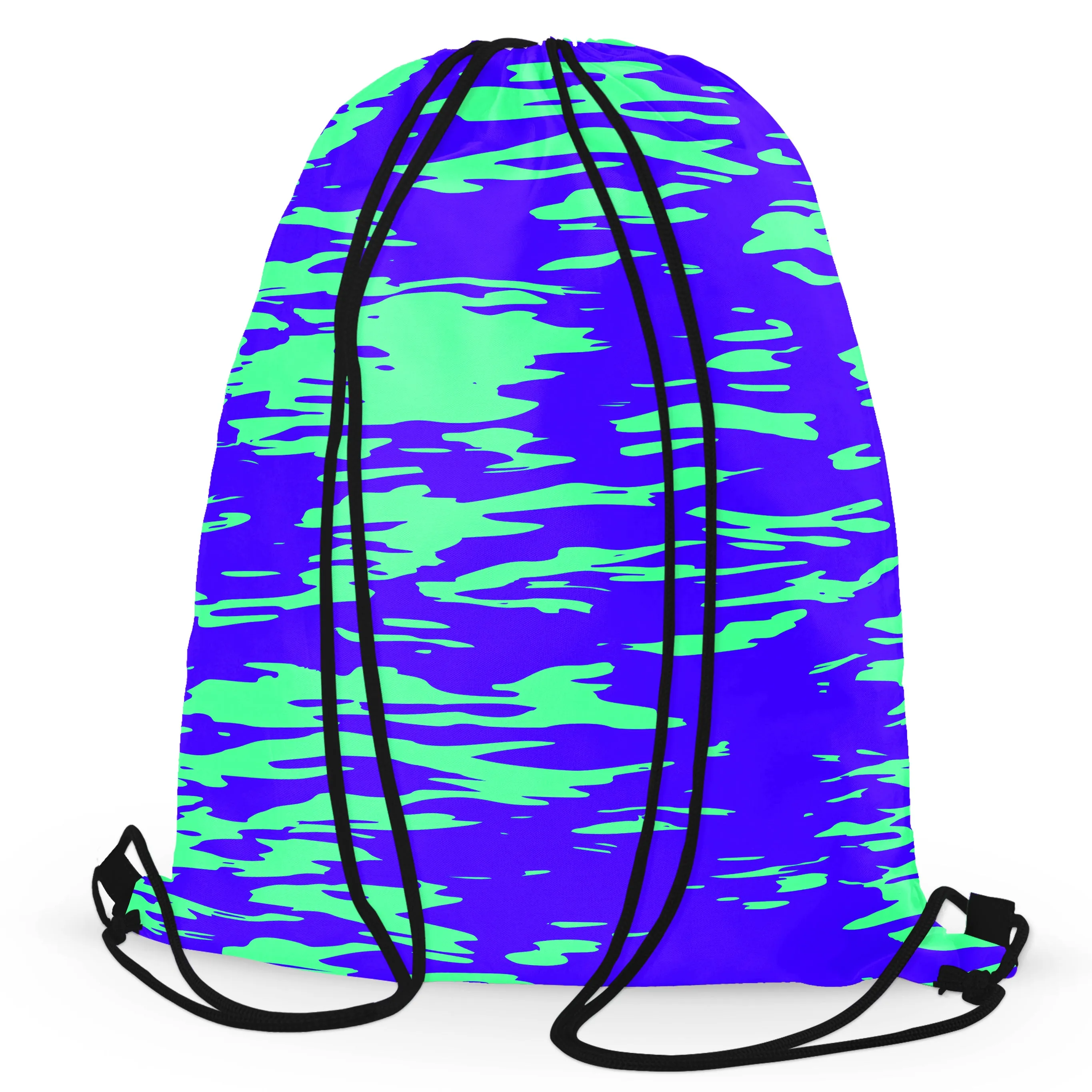 Purple Mint Rave Zebra Stripe Drawstring Bag