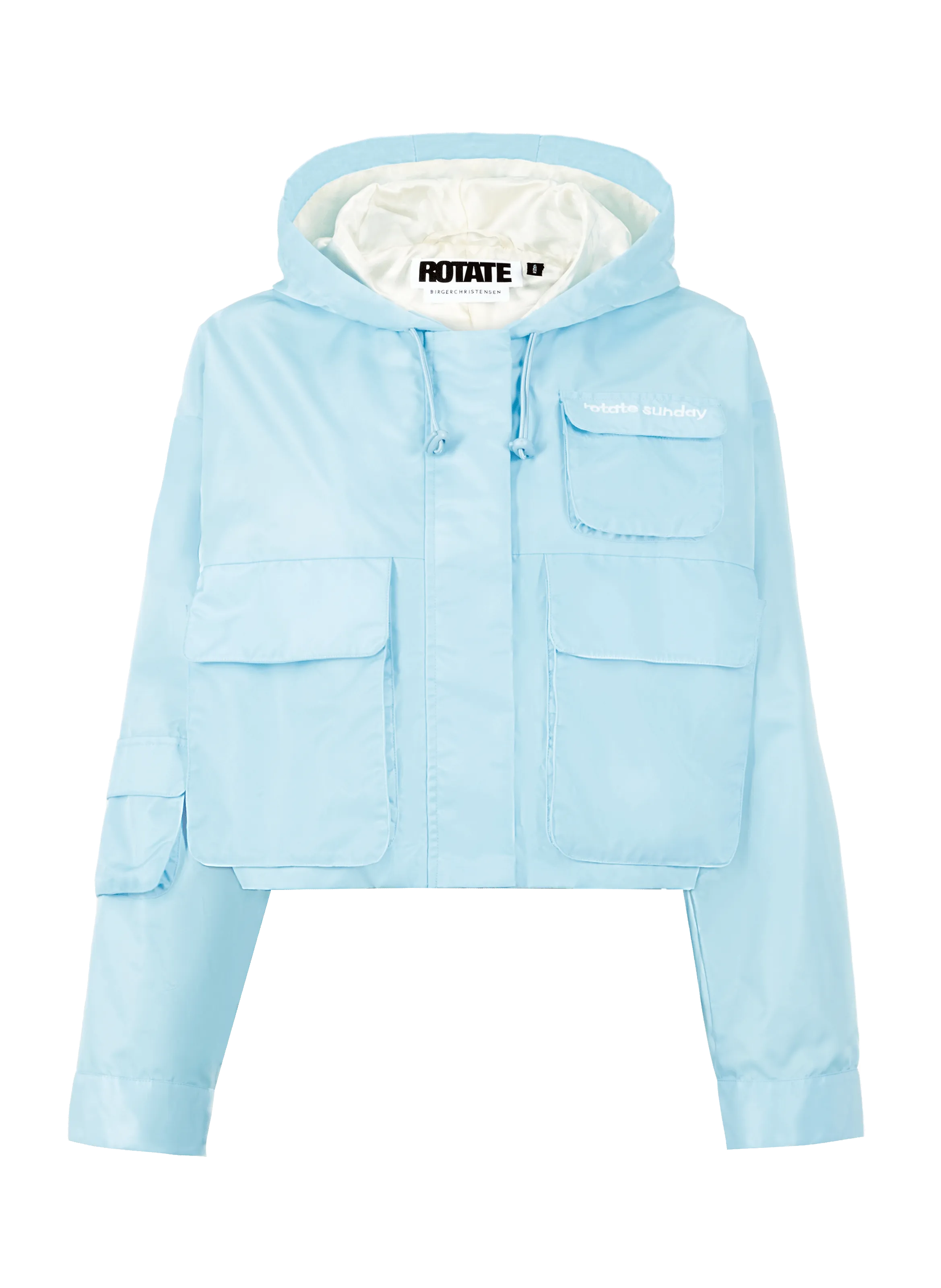 ROTATE  Cropped jacket with hood  - Blue