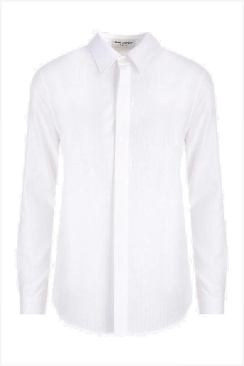 Saint Laurent  |SHIRT IN STRIPED COTTON VOILE