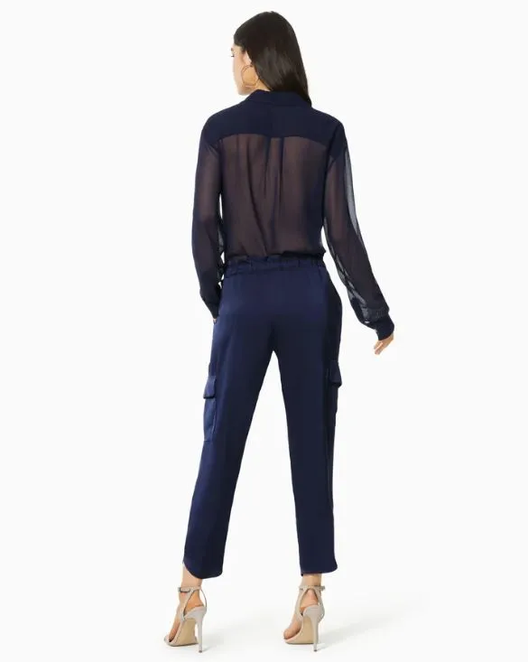 Satin Pocket Allyn Pant - Spring Navy