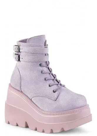 Shaker 52 Lavender Vegan Suede Wedge Boot