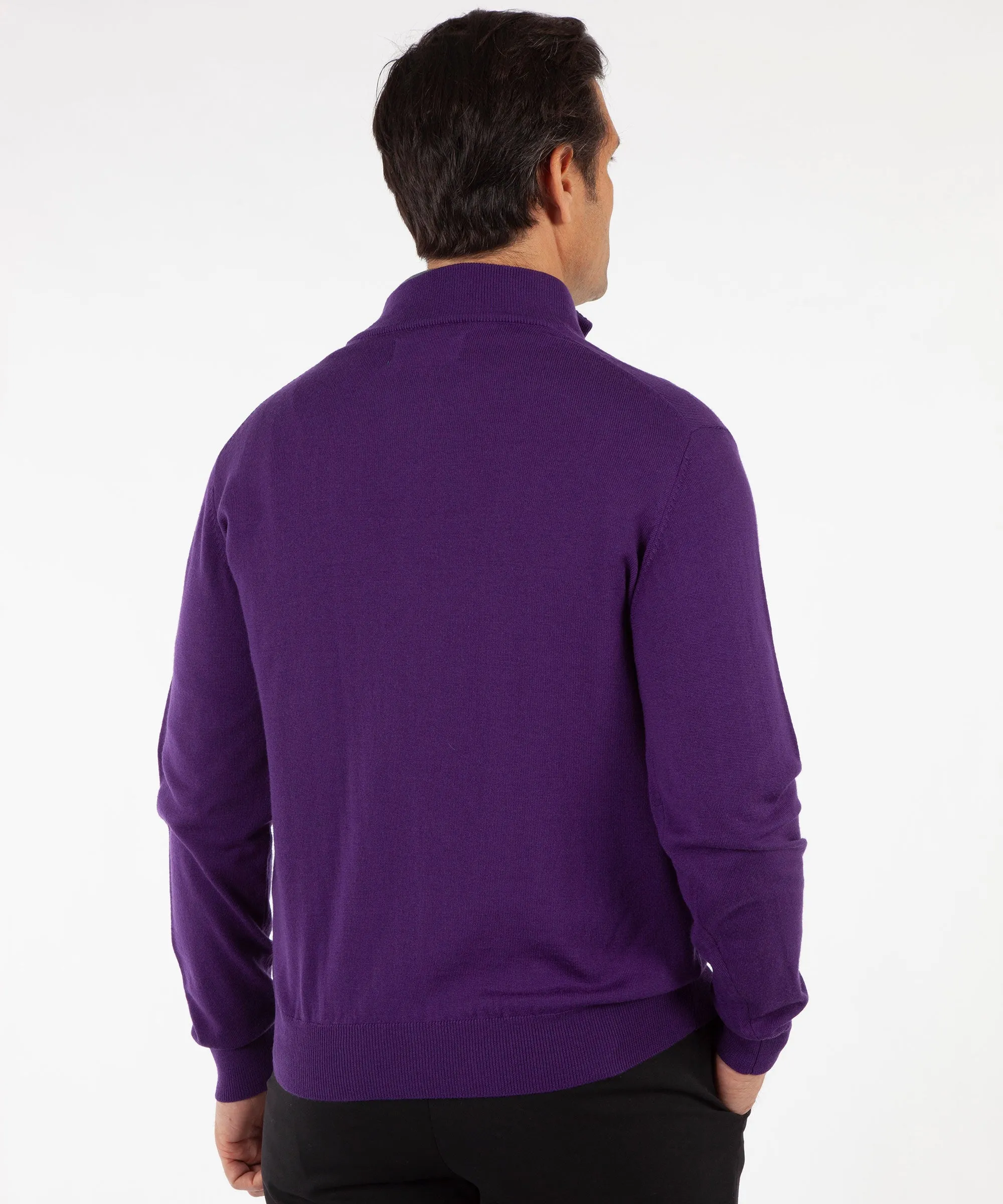 Signature 100% Merino Wool Tuck-Stitch Quarter-Zip Lined Wind Sweater