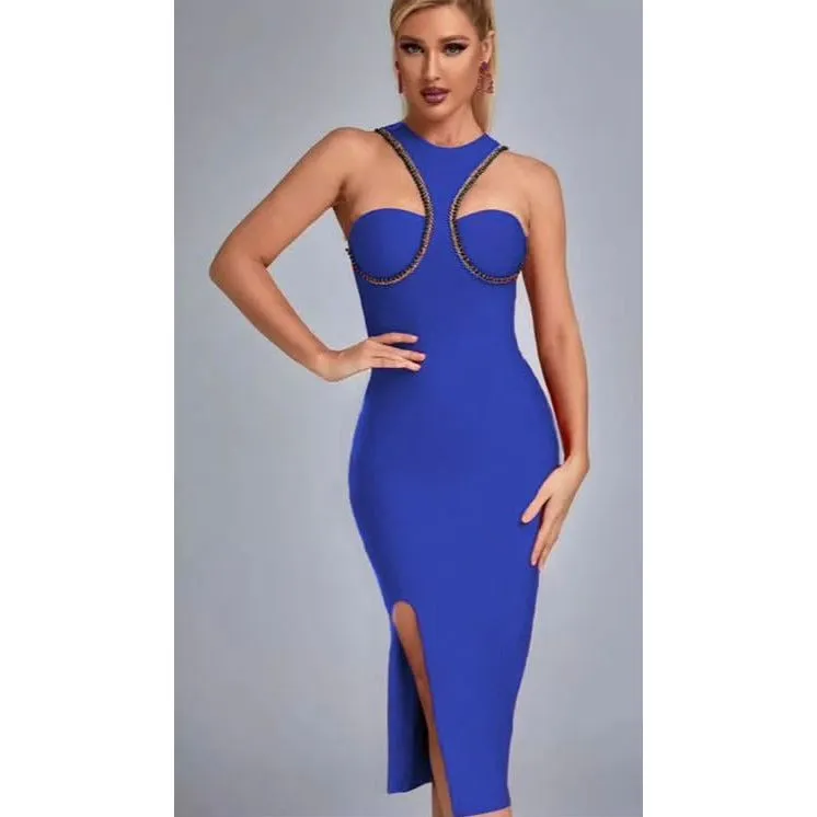 Sleeveless Bandage Midi Dress