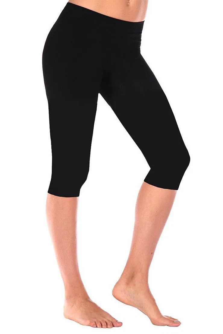 Smooth Capri Leggings, Black