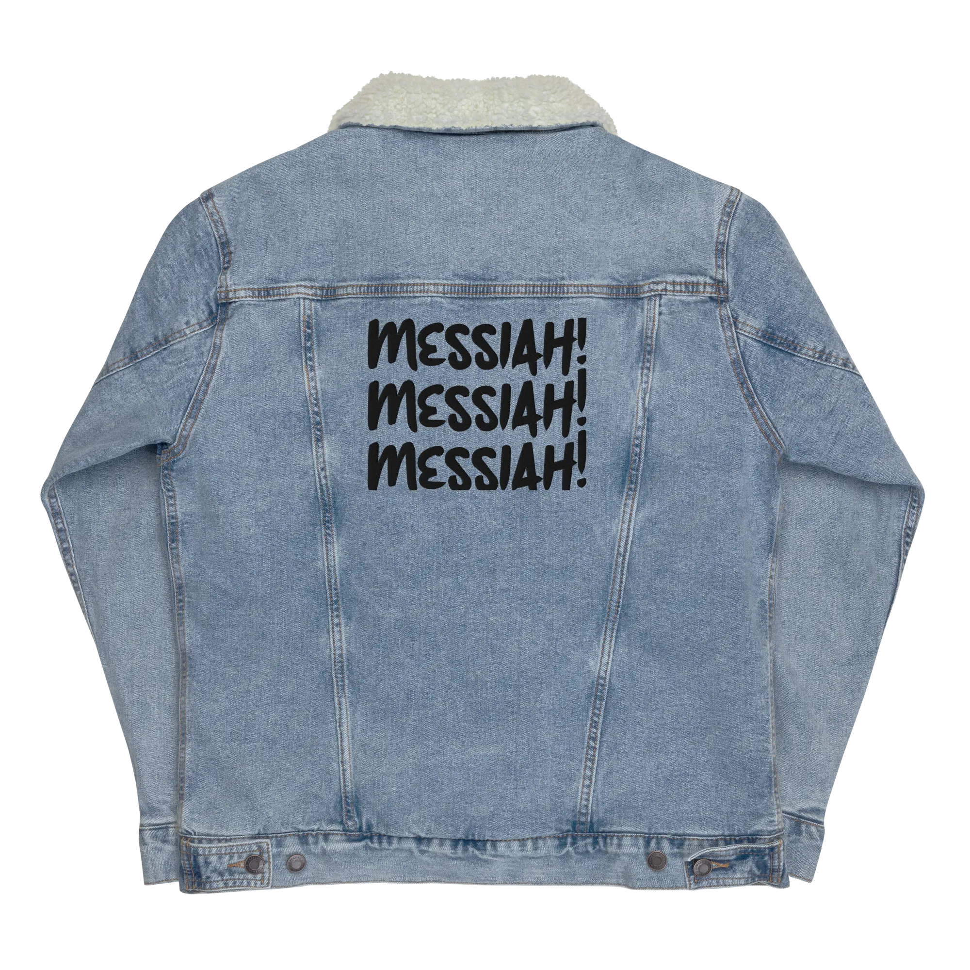 Sqdltd Messiah Unisex denim sherpa jacket BL