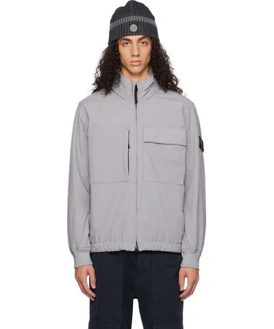 Stone Island Gray 40527 Soft Shell-R PrimaLoft Insulated Jacket