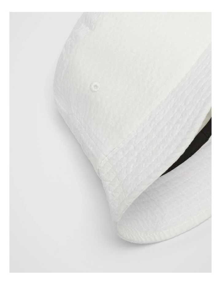 Textured Bucket Hat in White