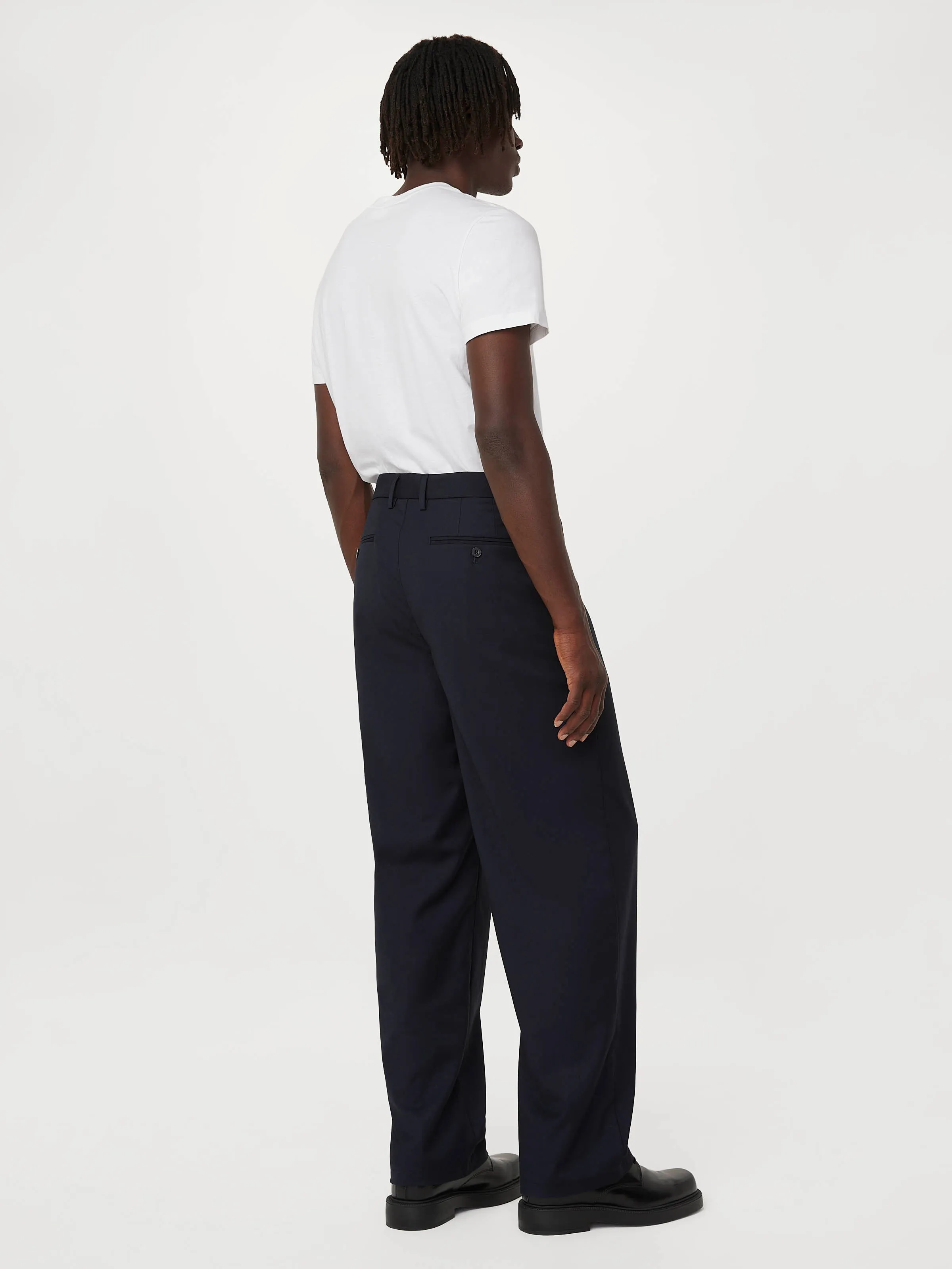 The Theo Pleated Baggy Pant in Deep Blue