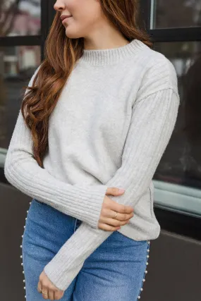 The Whitney Light Gray Soft Knit Sweater