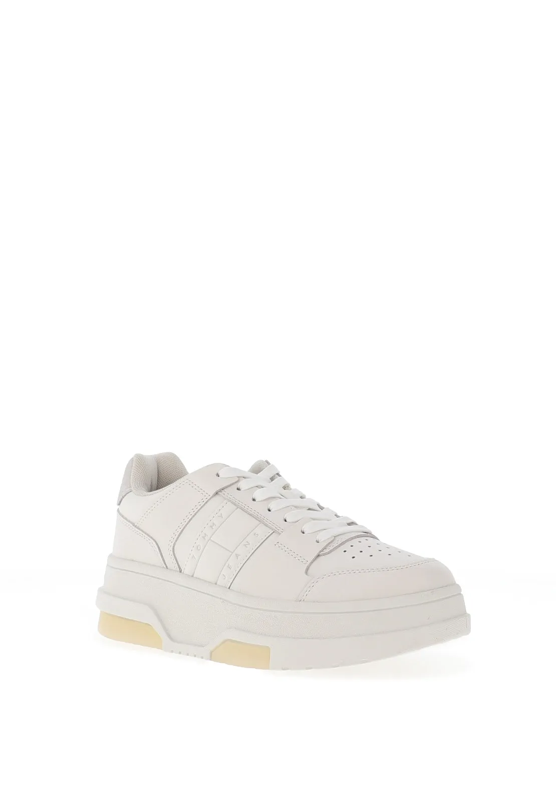 Tommy Jeans Brooklyn Flatform Trainers, White and Grey