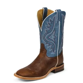 Tony Lama Men's Bison Americana Western Boots - Pecan Bison/Blue 7955