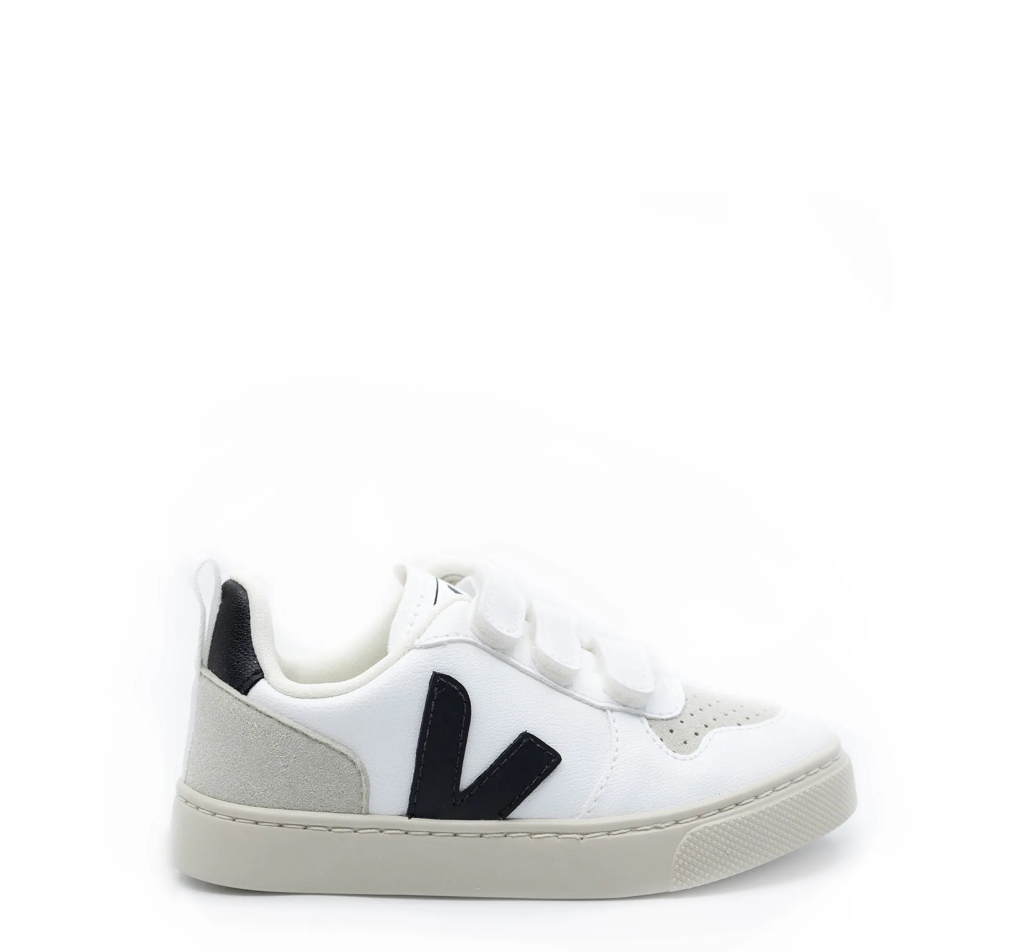 Veja White and Black Velcro Sneaker