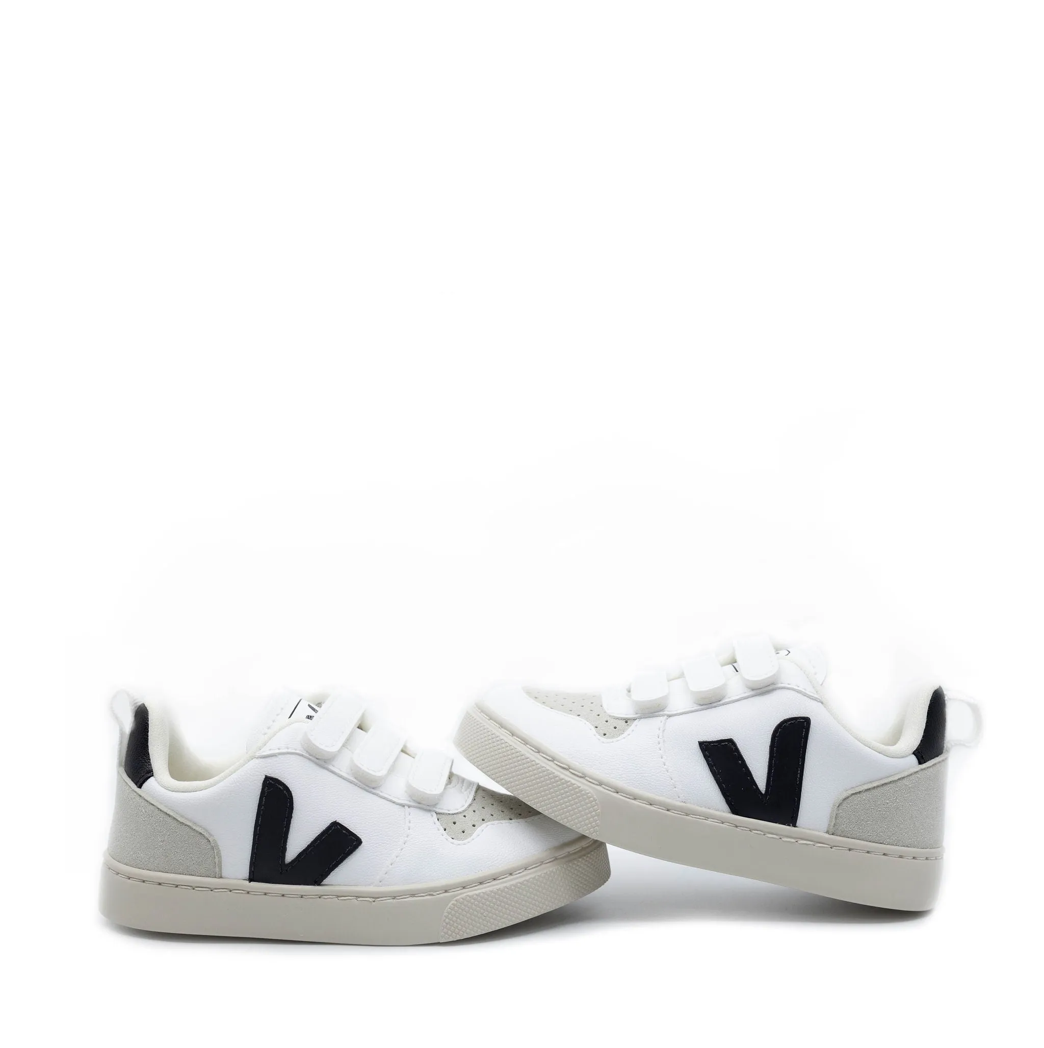 Veja White and Black Velcro Sneaker