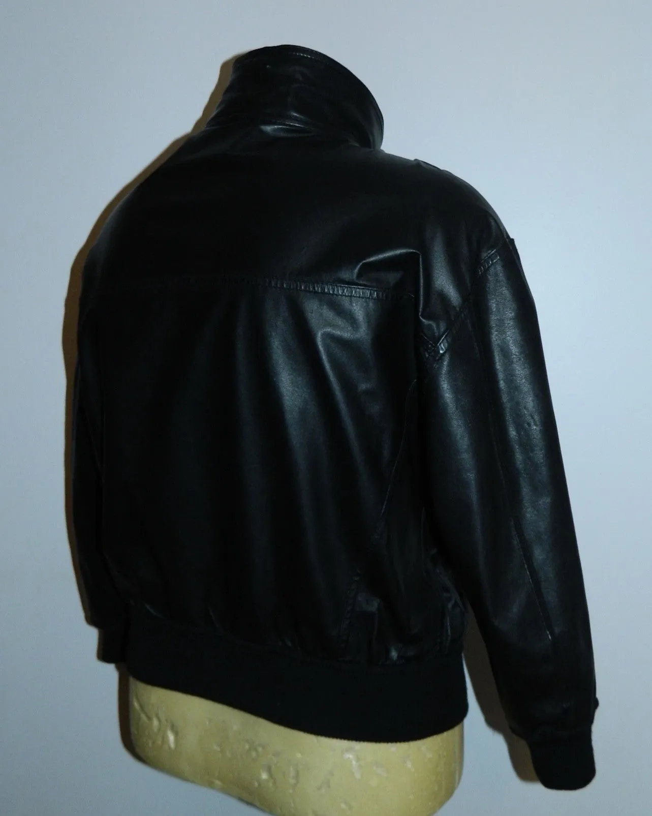 vintage black BALLY leather bomber jacket / lamb leather reversible nubuck suede EU 4