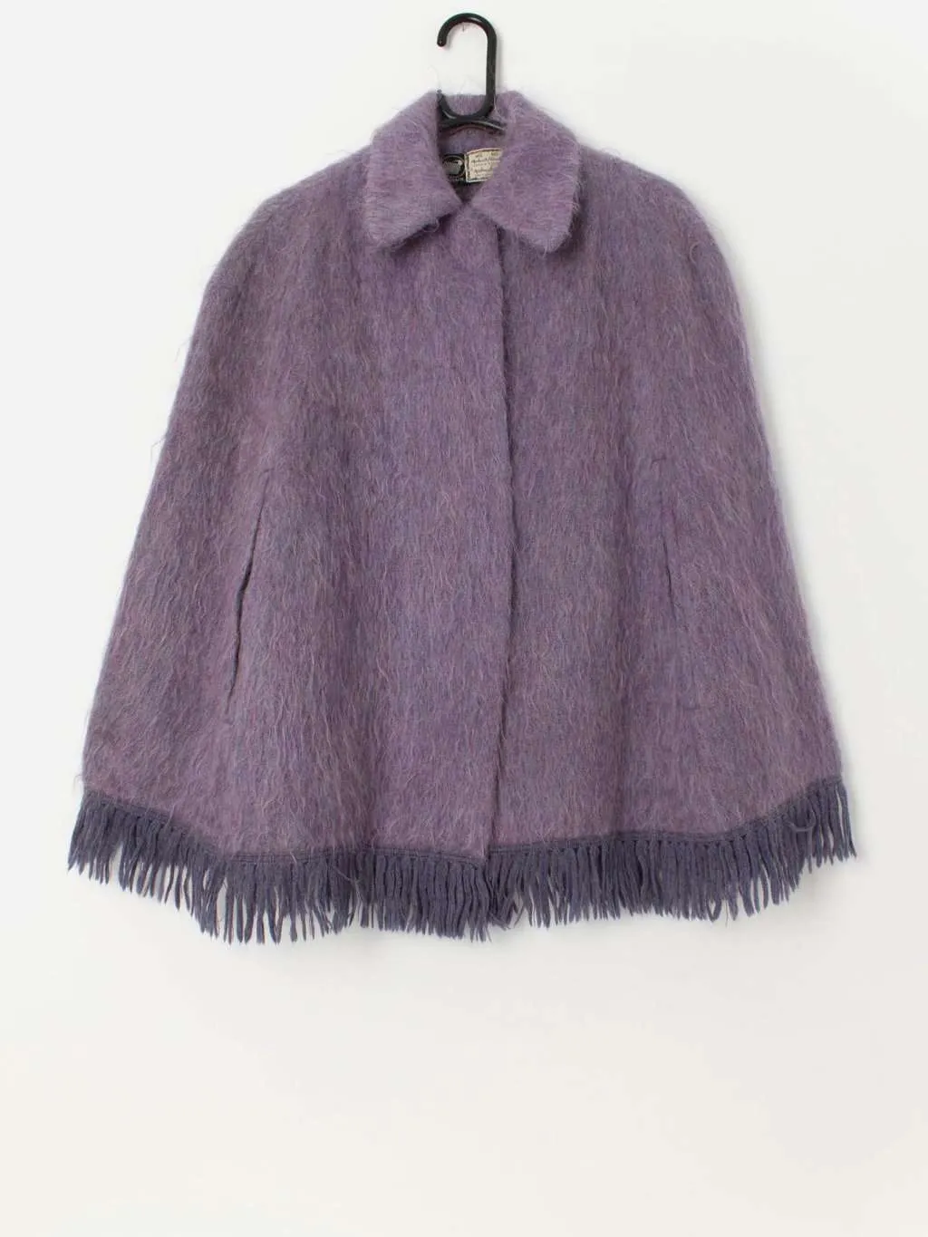 Vintage purple mohair cape jacket by Andrew Stewart – Free size