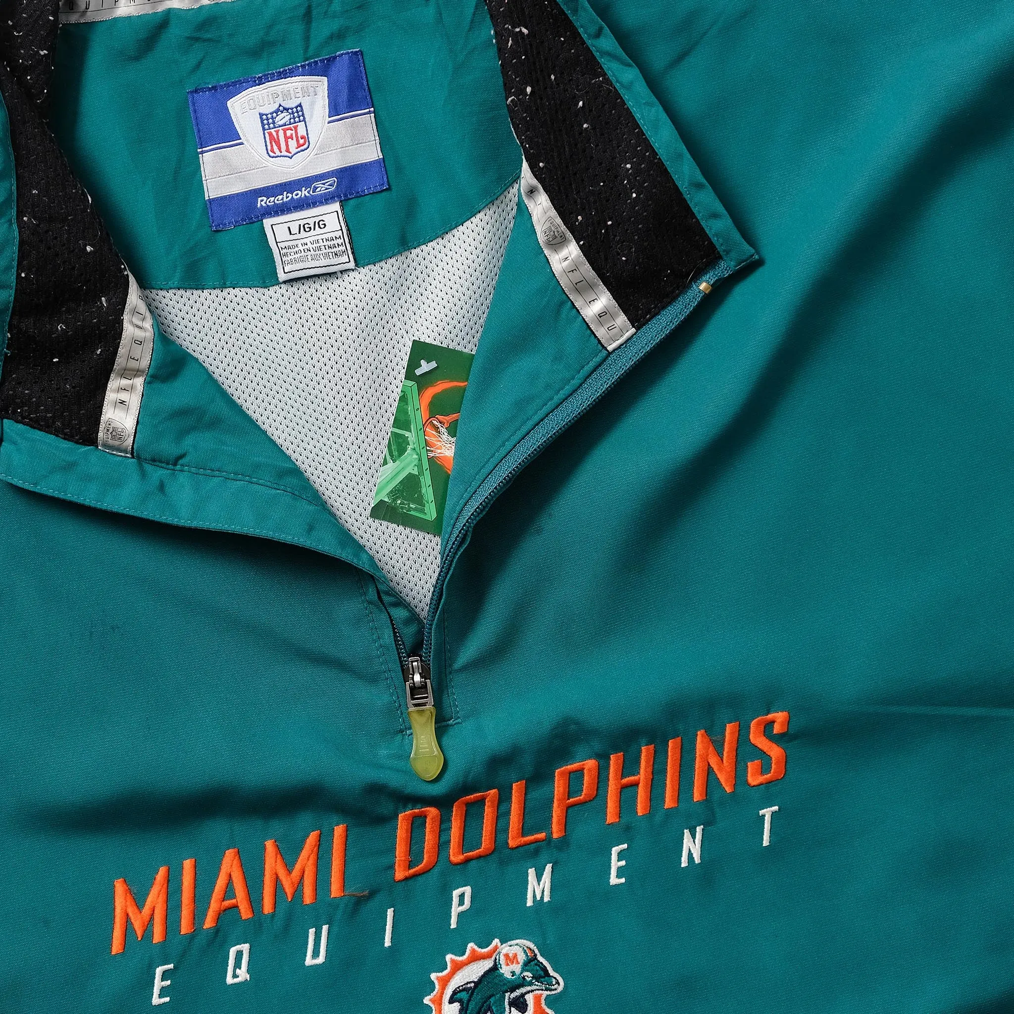 Vintage Reebok Miami Dolphins Windbreaker Large