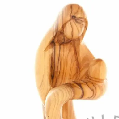 Virgin Mary (Abstract), 8.3 Olive Wood Carving Statue from Bethlehem