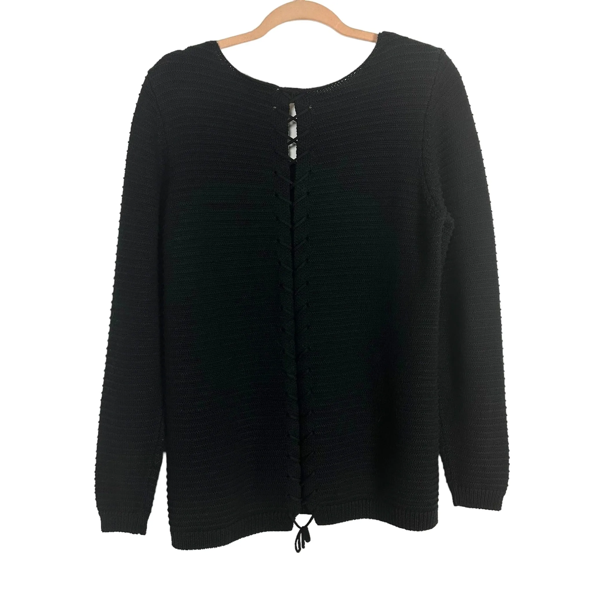 Wantable Black Lace Up Back Sweater- Size 1X