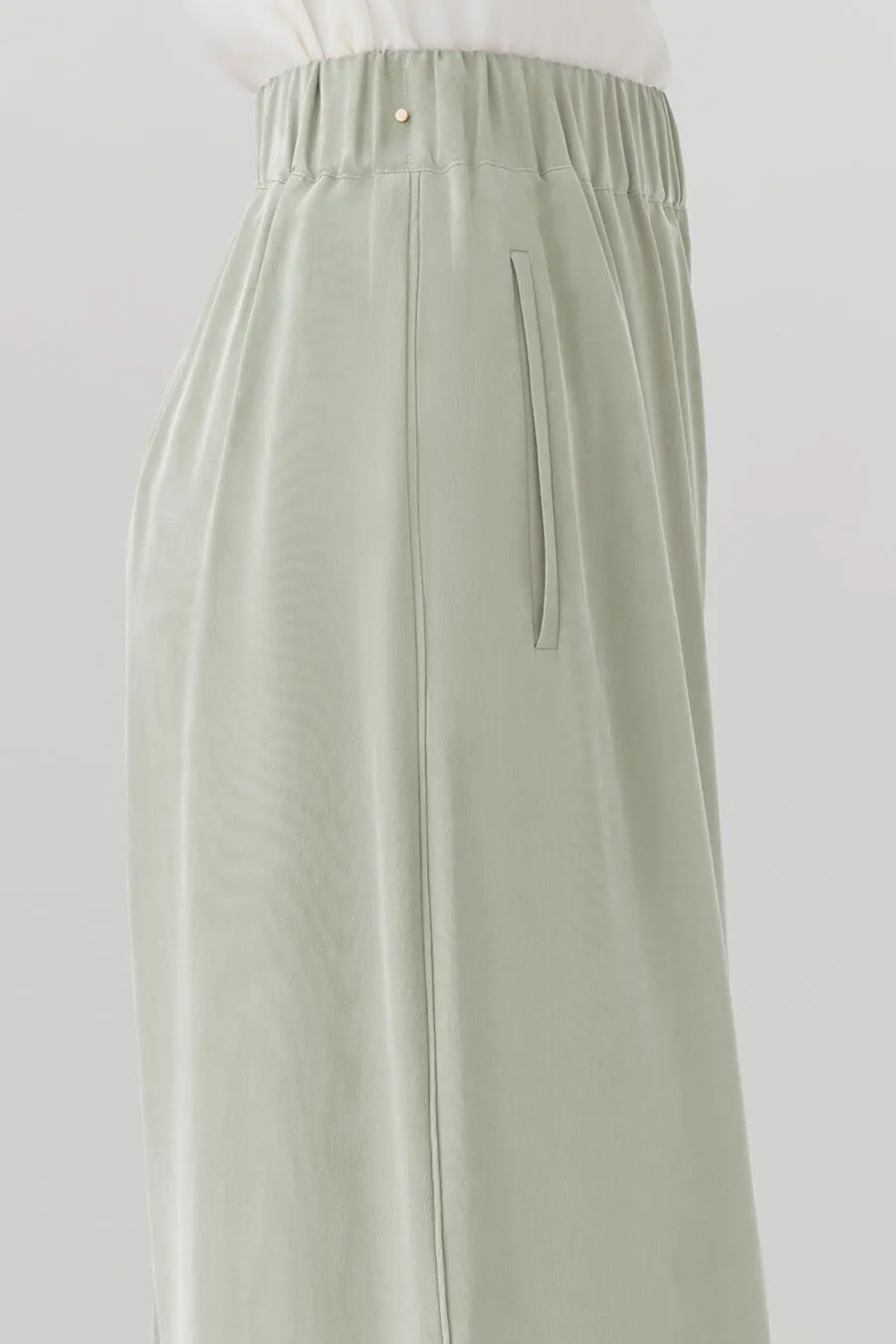 Washable Silk Wide-Leg Cropped Pant