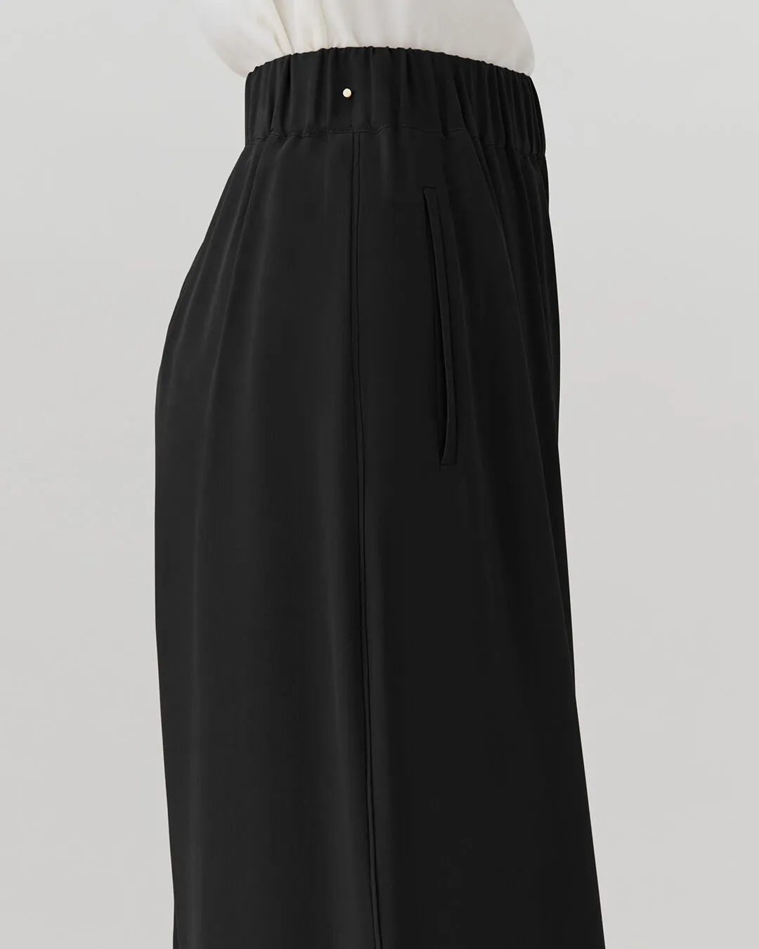 Washable Silk Wide-Leg Cropped Pant