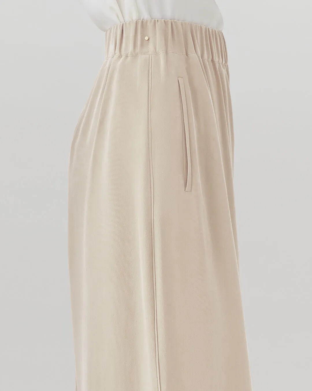 Washable Silk Wide-Leg Cropped Pant