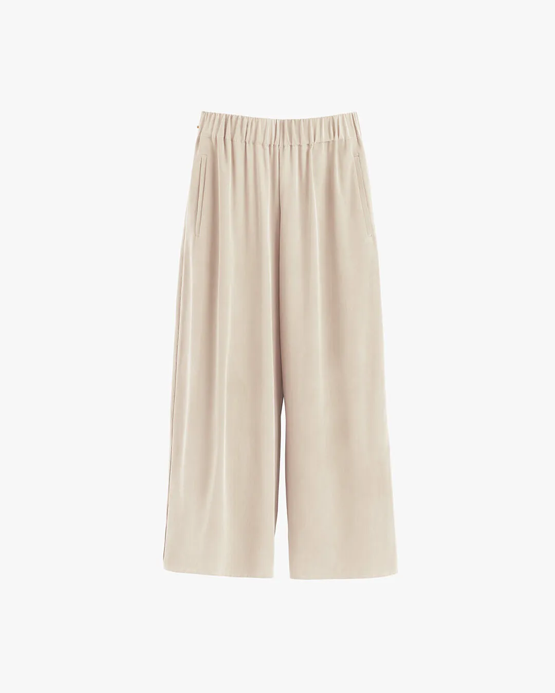 Washable Silk Wide-Leg Cropped Pant