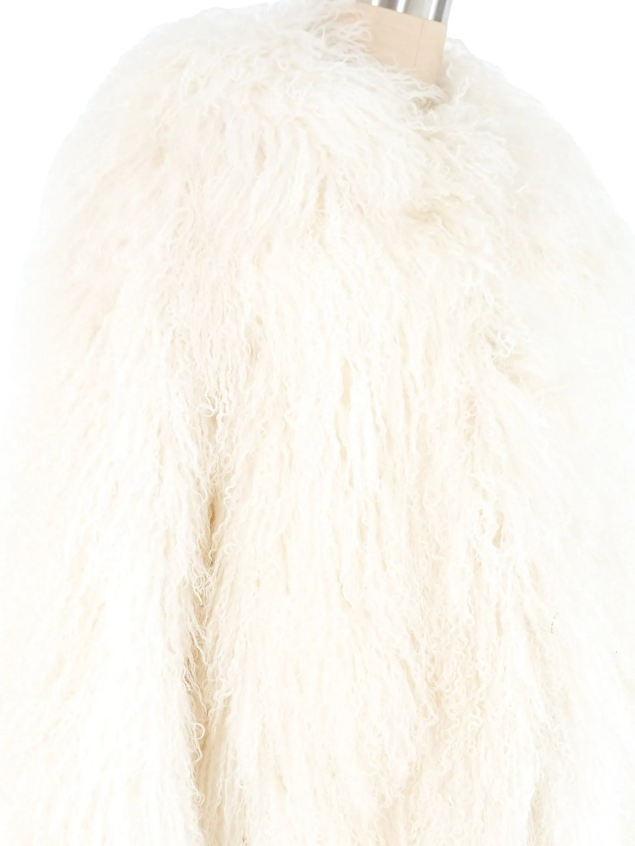 White Mongolian Fur Coat