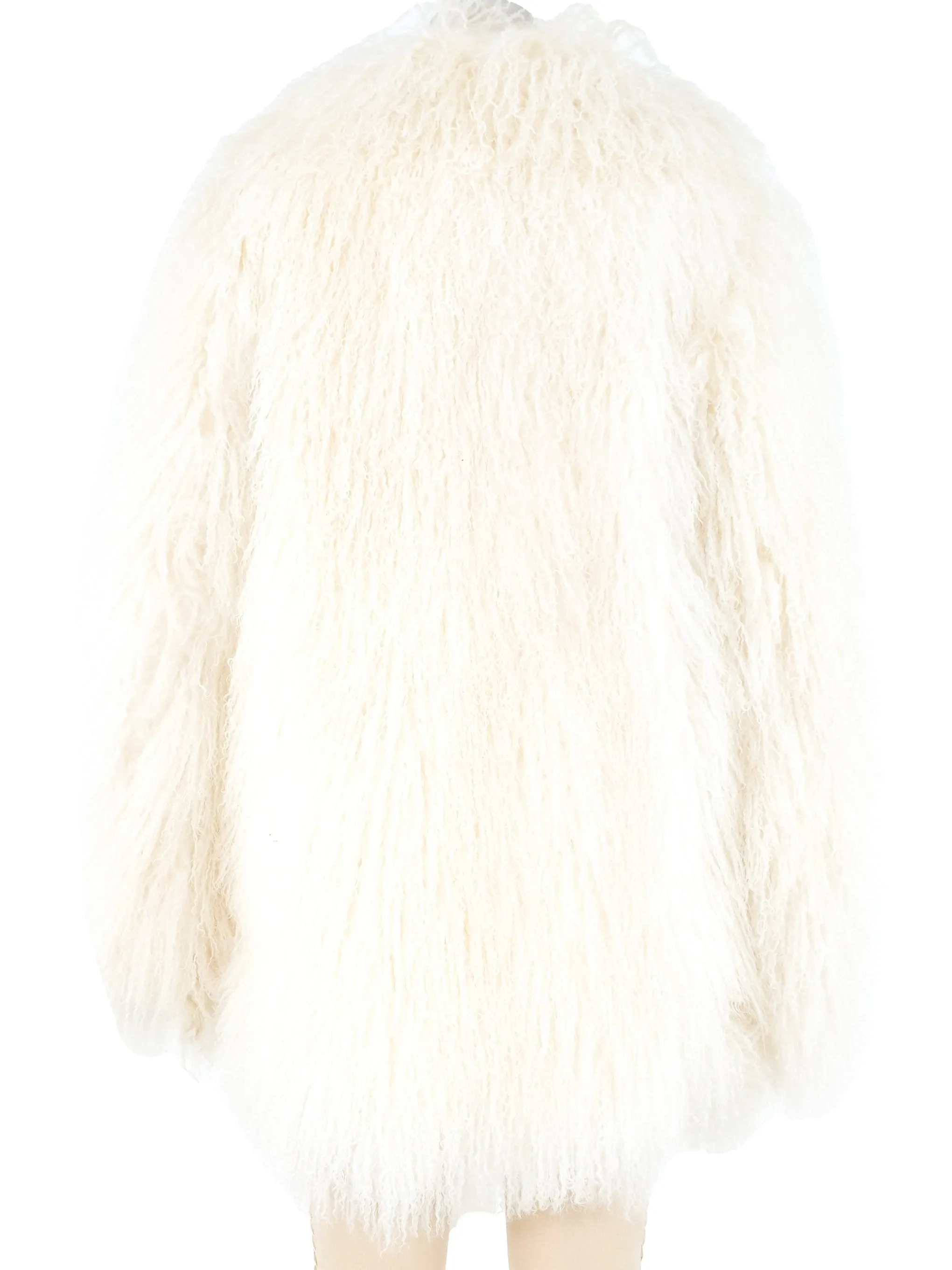 White Mongolian Fur Coat