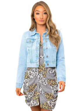 Womens Bleach Blue Denim Jacket, UK Sizes 8 to 16