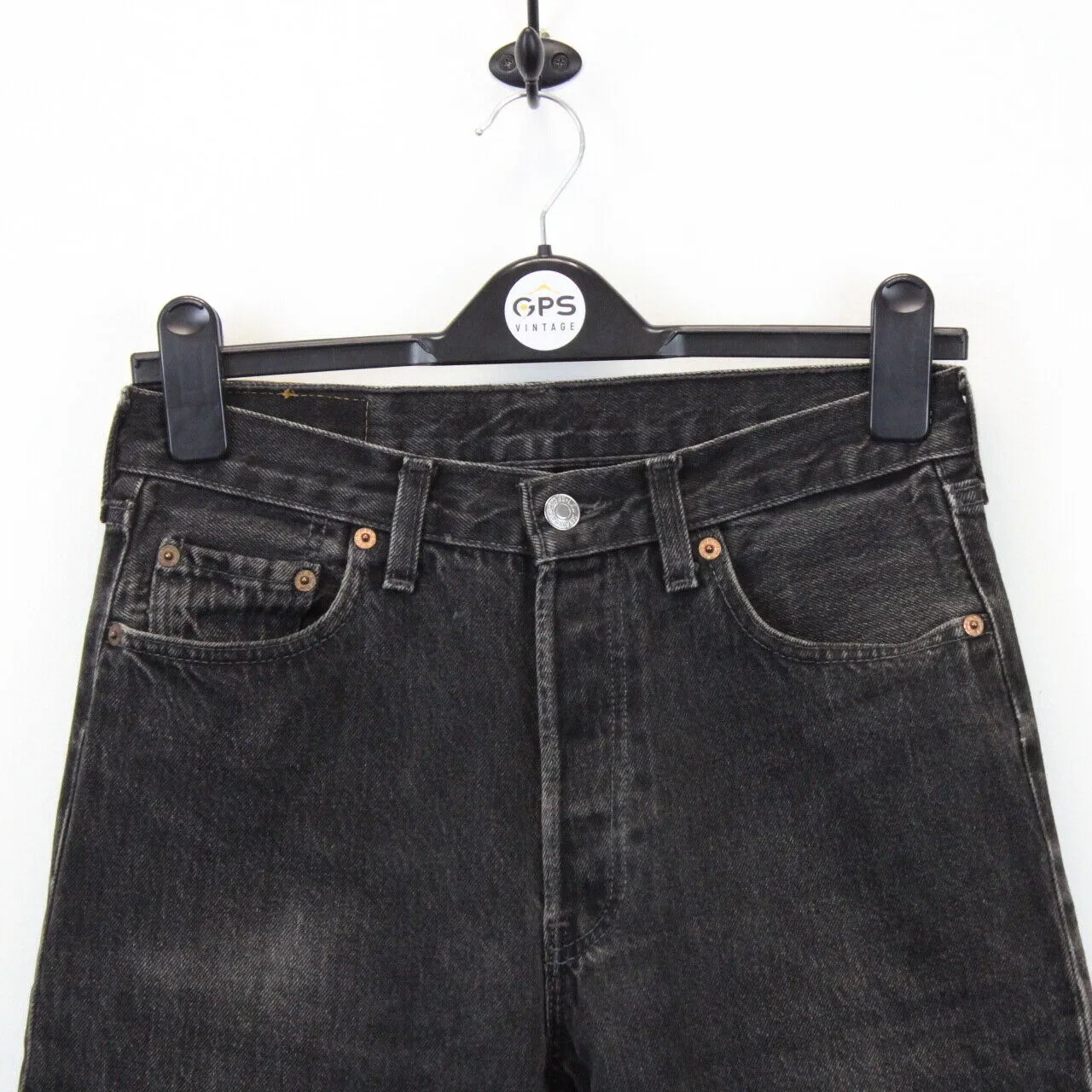 Womens LEVIS 501 Jeans Black Charcoal l W28 L30