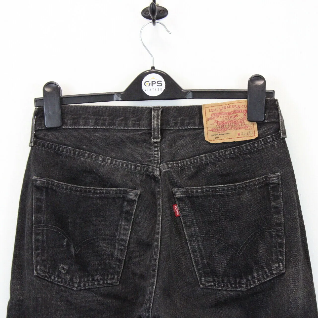 Womens LEVIS 501 Jeans Black Charcoal l W28 L30