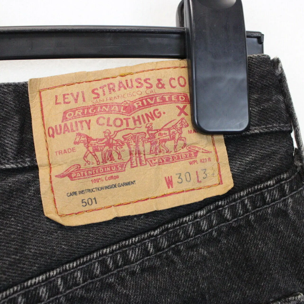 Womens LEVIS 501 Jeans Black Charcoal l W28 L30