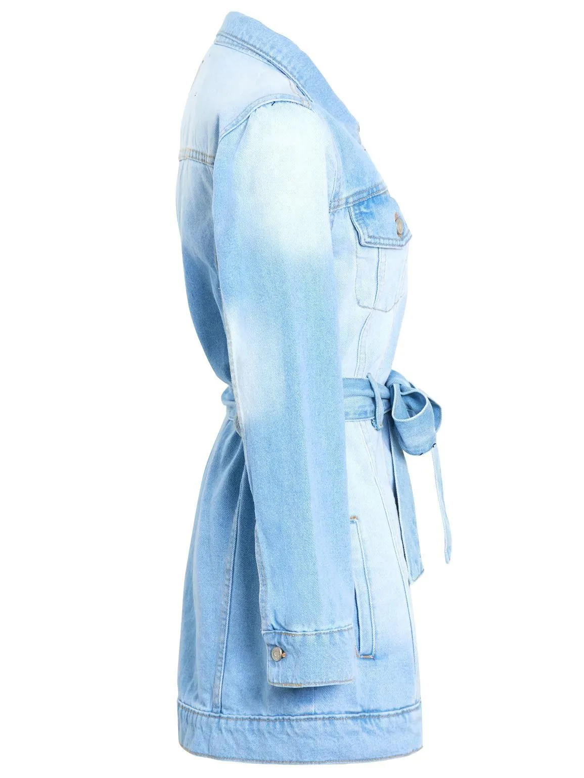 Womens Semi Oversized Girlfriend Denim Jacket, Bleach Wash, UK Sizes 8 to 16