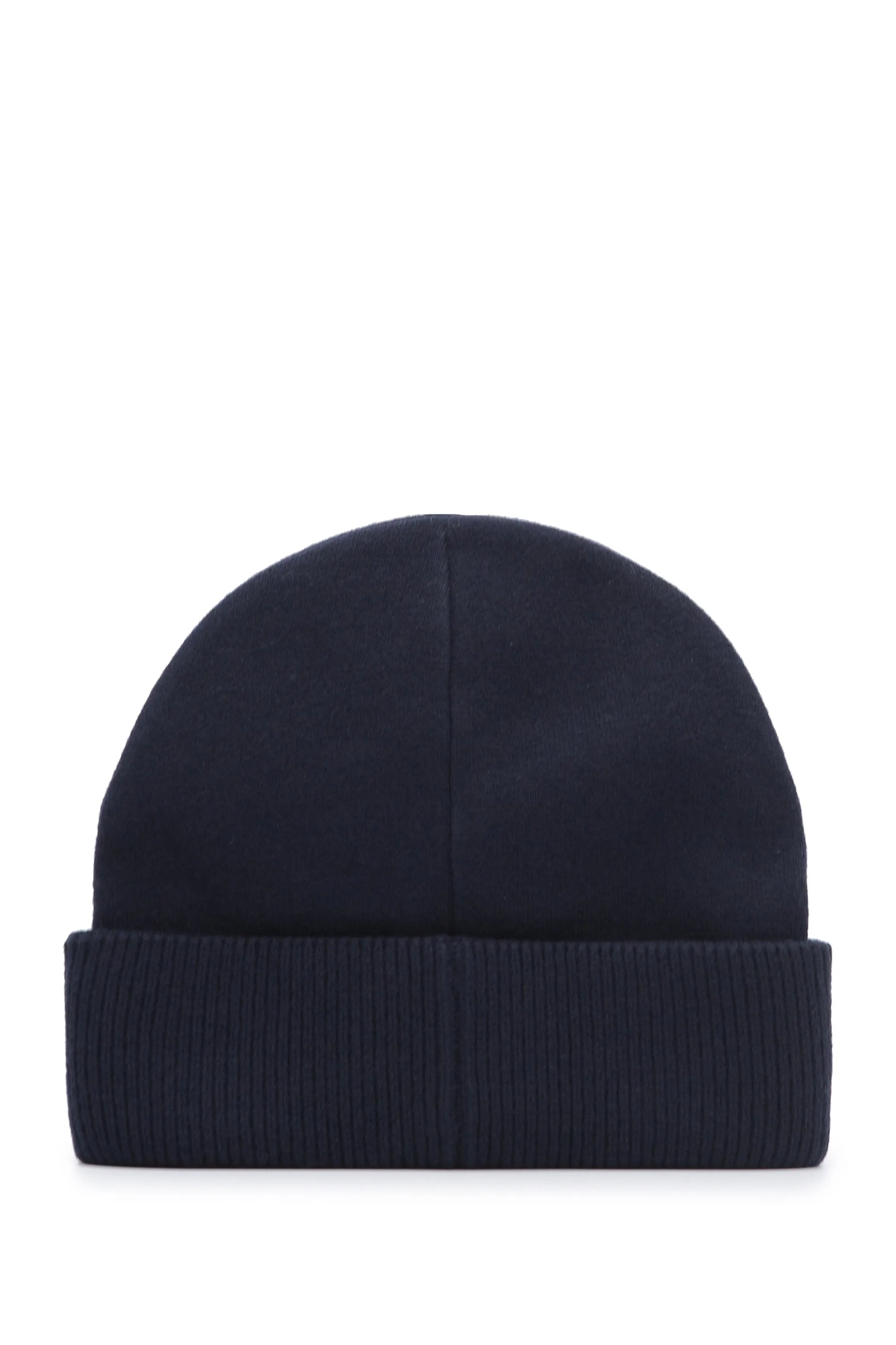 Wool Beanie Hat With Logo Black