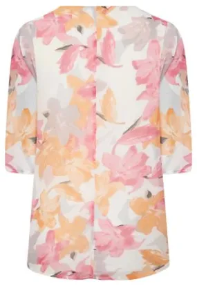 YOURS Curve White Floral Blouse